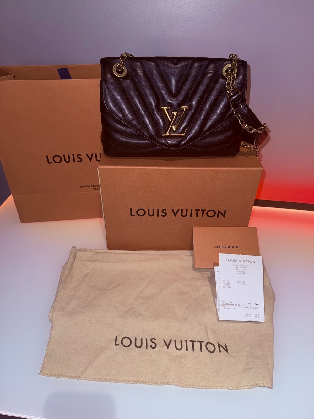 Authentic/Louis Vuitton Black Quilted Shoulder and Crossbody Bag